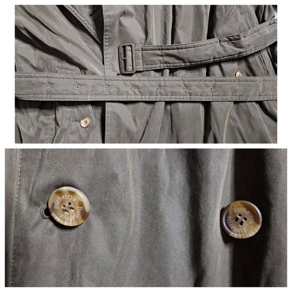 Vtg Burberry | Nova Check Olive Green Trench Coat | With liner | Brass buckles - Picture 15 of 16